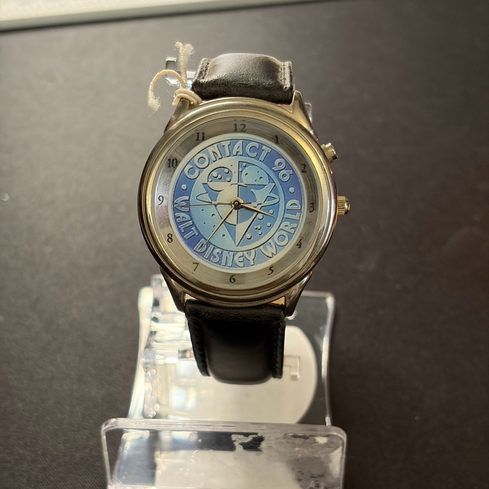 Disney Watch Men Black Contact 96 Walt Disney World Night Glo Light Vintage